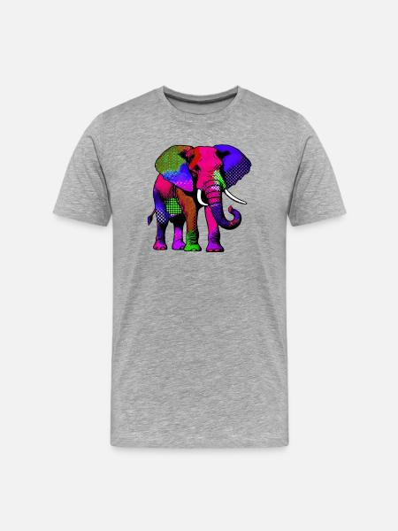 Éléphant - T-shirt bio Premium Homme - gris chiné