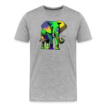 Éléphant - T-shirt bio Premium Homme - gris chiné - Devant - Damien (186cm)