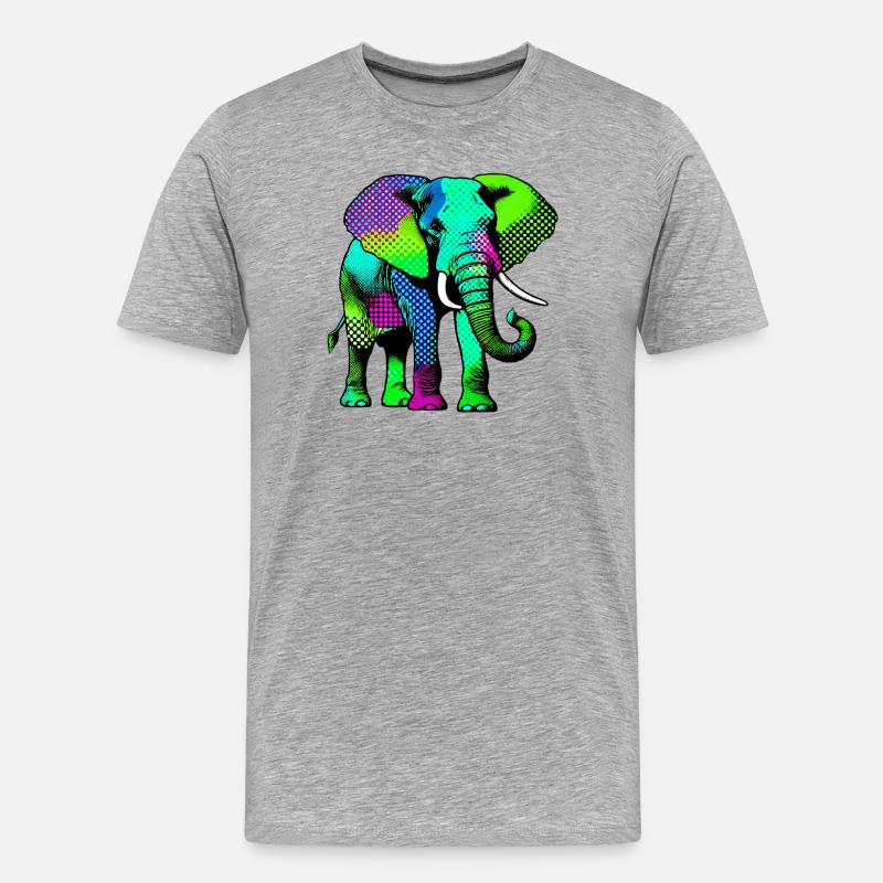 Elefant - Männer Premium Bio T-Shirt - Grau meliert