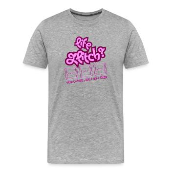 Life Glitch Keyboard - Men's Premium Organic T-Shirt - heather grey - Front - Damien (186cm)