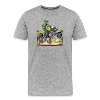 Motocross, quad tout-terrain - T-shirt bio Premium Homme - gris chiné - Devant - Damien (186cm)