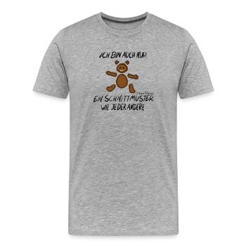 Modèle Ours - T-shirt bio Premium Homme - gris chiné - Devant - Damien (186cm)
