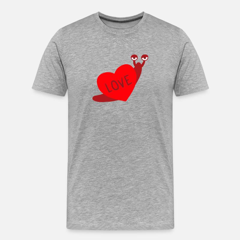 Liebe Schnecke - Männer Premium Bio T-Shirt - Grau meliert