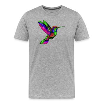 Kolibri - Männer Premium Bio T-Shirt - Grau meliert - Vorne - Damien (186cm)