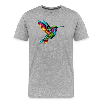 Kolibri - Männer Premium Bio T-Shirt - Grau meliert - Vorne - Damien (186cm)