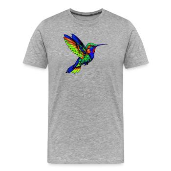 Kolibri - Männer Premium Bio T-Shirt - Grau meliert - Vorne - Damien (186cm)