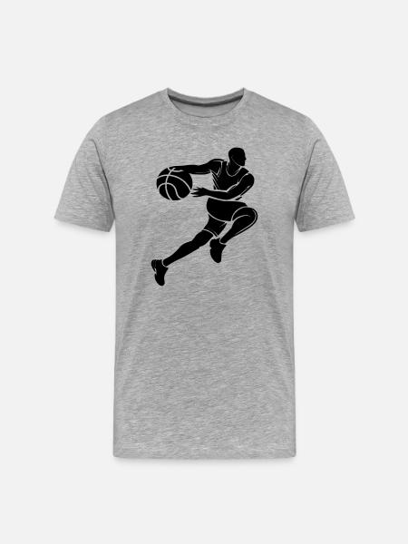 Basketball - Männer Premium Bio T-Shirt - Grau meliert