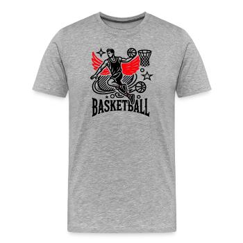 Rote Flügel Symbolik - Männer Premium Bio T-Shirt - Grau meliert - Vorne - Damien (186cm)