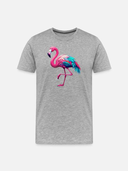Flamingo - Men's Premium Organic T-Shirt - heather grey