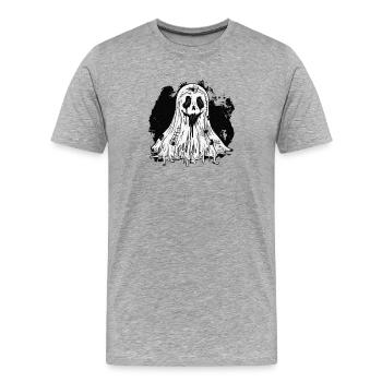 Geister, Flicken, horror Motiv - Männer Premium Bio T-Shirt - Grau meliert - Vorne - Damien (186cm)