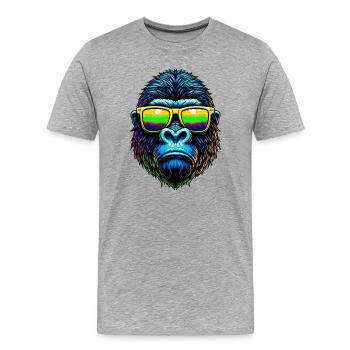 Gorilla - Men's Premium Organic T-Shirt - heather grey - Front - Damien (186cm)