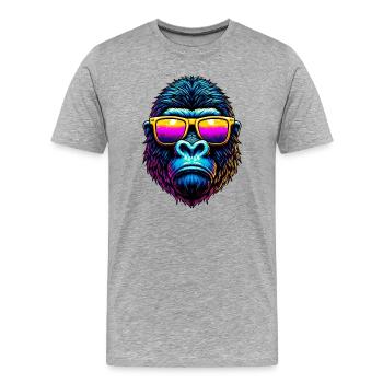 Gorilla - Männer Premium Bio T-Shirt - Grau meliert - Vorne - Damien (186cm)