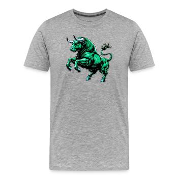Bull - Men's Premium Organic T-Shirt - heather grey - Front - Damien (186cm)