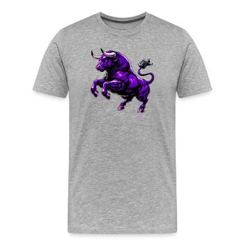 Bull - Men's Premium Organic T-Shirt - heather grey - Front - Damien (186cm)