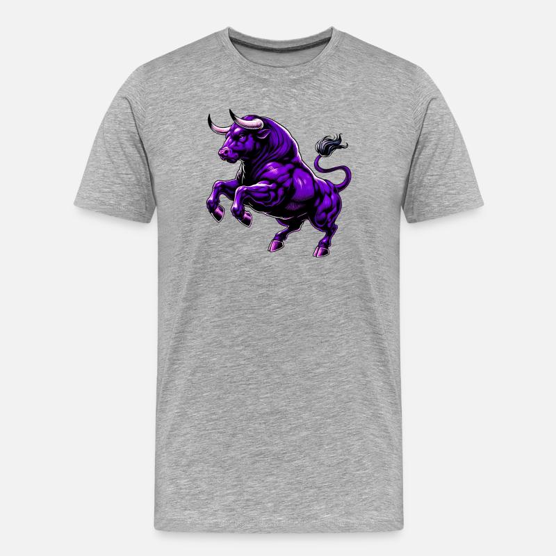 Stier - Männer Premium Bio T-Shirt - Grau meliert