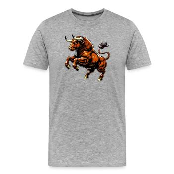Bull - Men's Premium Organic T-Shirt - heather grey - Front - Damien (186cm)