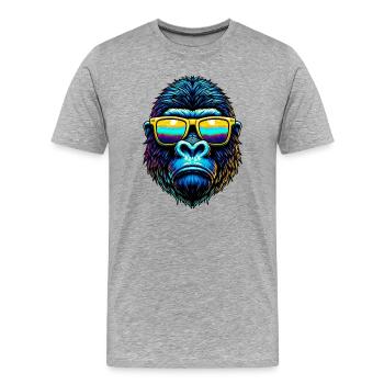Gorilla - Männer Premium Bio T-Shirt - Grau meliert - Vorne - Damien (186cm)