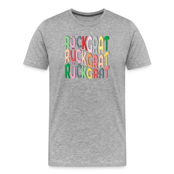 RÜCKGRAT DEMOKRATIE - Männer Premium Bio T-Shirt - Grau meliert - Vorne - Damien (186cm)
