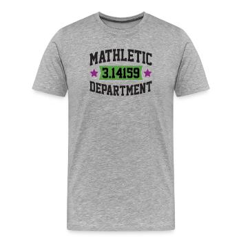 Département Mathletic - T-shirt bio Premium Homme - gris chiné - Devant - Damien (186cm)