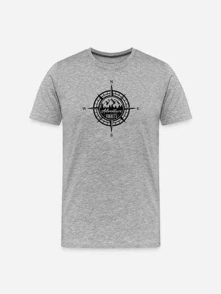 Mountains - Adventure Awaits - Men's Premium Organic T-Shirt - heather grey