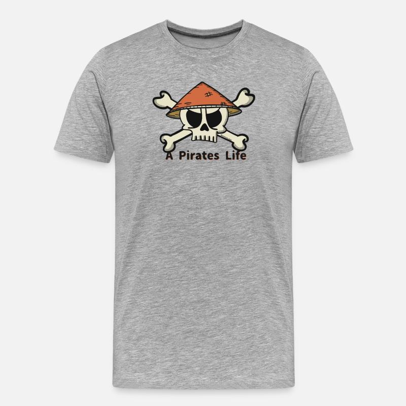 A Pirates Life logo - Männer Premium Bio T-Shirt - Grau meliert