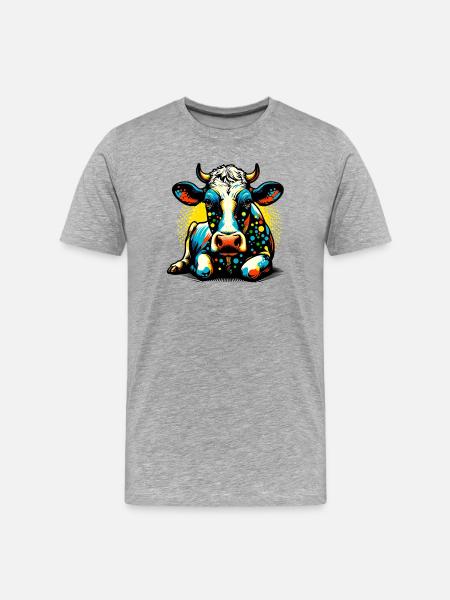 Cow - Men's Premium Organic T-Shirt - heather grey