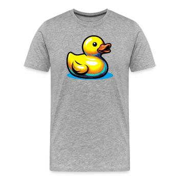 Caneton Canard Canard Canard - T-shirt bio Premium Homme - gris chiné - Devant - Damien (186cm)