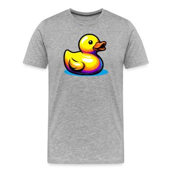Ente Ente Ente Ente Ente - Männer Premium Bio T-Shirt - Grau meliert - Vorne - Damien (186cm)