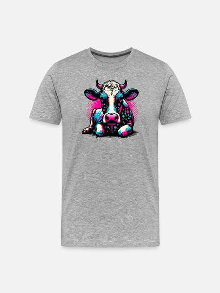 Cow - Men's Premium Organic T-Shirt - heather grey