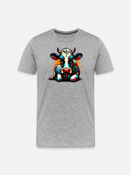 Vache - T-shirt bio Premium Homme - gris chiné