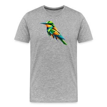 Colorful Geometric Bee-eater Bird - Men's Premium Organic T-Shirt - heather grey - Front - Damien (186cm)