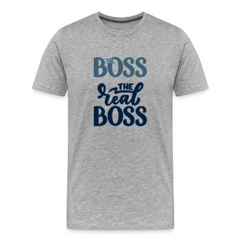 Le vrai - T-shirt bio Premium Homme - gris chiné - Devant - Damien (186cm)