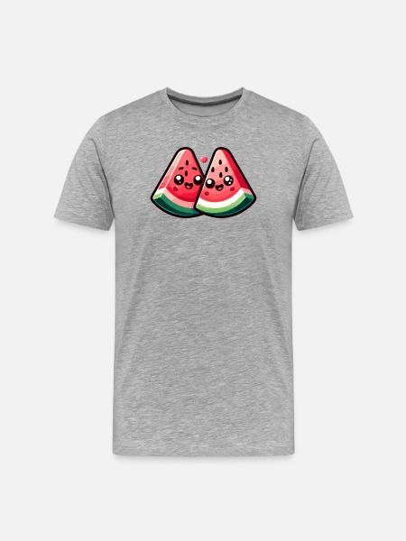 Sweet melon design - Men's Premium Organic T-Shirt - heather grey