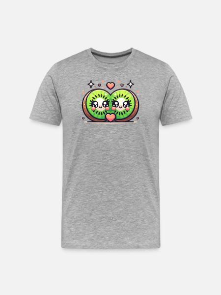 Kiwi's in Love - Men's Premium Organic T-Shirt - heather grey