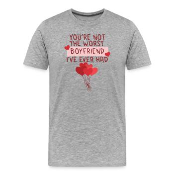 Tu n’es pas le pire petit ami que j’aie jamais eu - T-shirt bio Premium Homme - gris chiné - Devant - Damien (186cm)