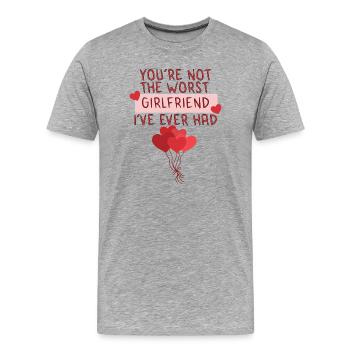 Tu n’es pas le pire Gilfriend que j’aie jamais eu - T-shirt bio Premium Homme - gris chiné - Devant - Damien (186cm)
