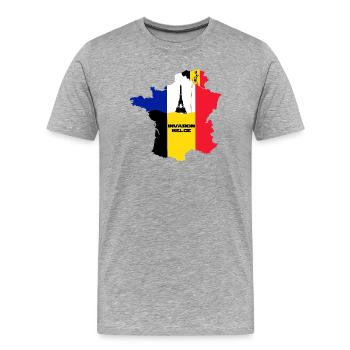 Belgian invasion - Men's Premium Organic T-Shirt - heather grey - Front - Damien (186cm)