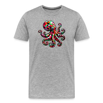 Pieuvre - T-shirt bio Premium Homme - gris chiné - Devant - Damien (186cm)