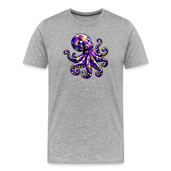 Krake - Männer Premium Bio T-Shirt - Grau meliert - Vorne - Damien (186cm)