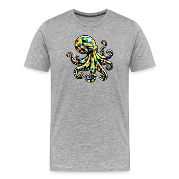 Krake - Männer Premium Bio T-Shirt - Grau meliert - Vorne - Damien (186cm)