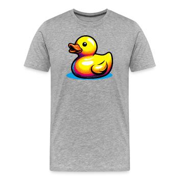 Caneton Canard Canard Canard - T-shirt bio Premium Homme - gris chiné - Devant - Damien (186cm)