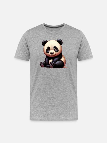 Panda - T-shirt bio Premium Homme - gris chiné