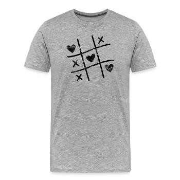 Saint-Valentin Saint-Valentin Saint-Valentin - T-shirt bio Premium Homme - gris chiné - Devant - Damien (186cm)