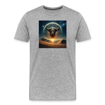 TAURUS \ Tiet Circle Sign - Men's Premium Organic T-Shirt - heather grey - Front - Damien (186cm)