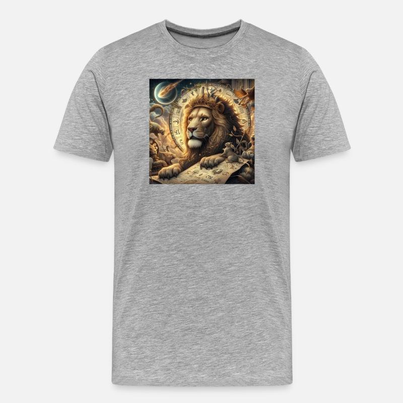 LÖWE \ Sternzeichen - Männer Premium Bio T-Shirt - Grau meliert
