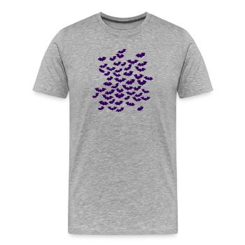 fledermausschwarm, animal prints, coole Tees - Männer Premium Bio T-Shirt - Grau meliert - Vorne - Damien (186cm)