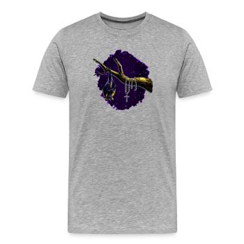 nacht Motiv Fledermaus Rosenkranz - Männer Premium Bio T-Shirt - Grau meliert - Vorne - Damien (186cm)