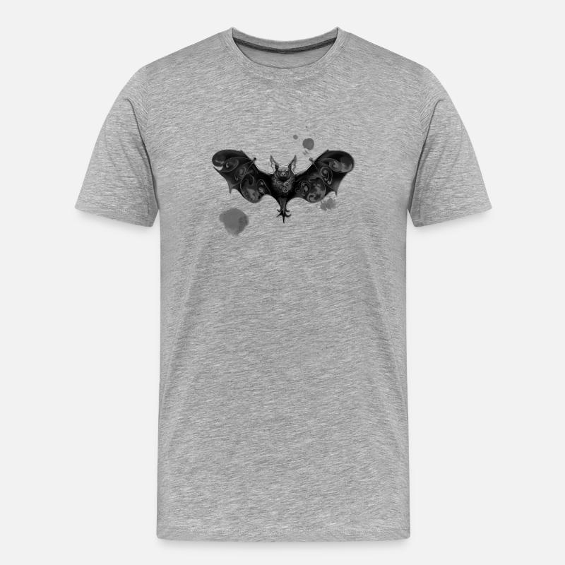 abstrakte Fledermaus, Farbflecken, verschenken - Männer Premium Bio T-Shirt - Grau meliert