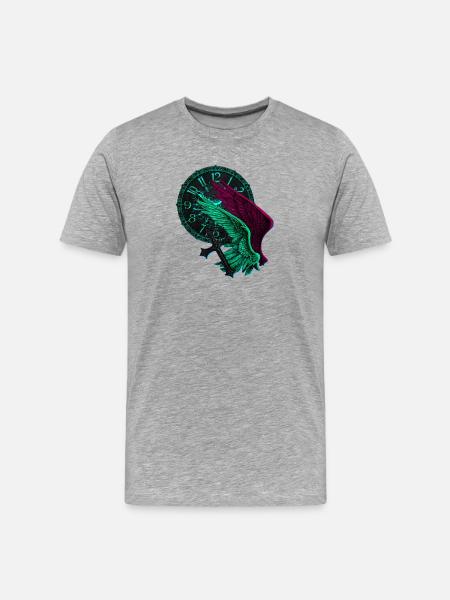 Engelflügel Neon uhren - Männer Premium Bio T-Shirt - Grau meliert
