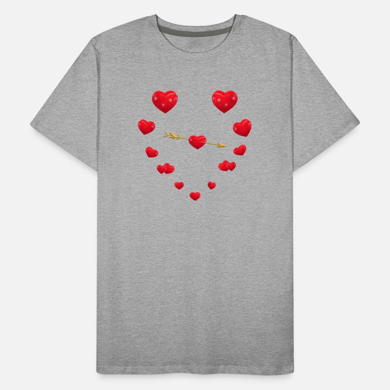 Conception de coeur aimant avec flèche T-shirt bio Premium Homme